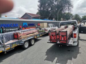 enroute to install a screw compressor and hoists