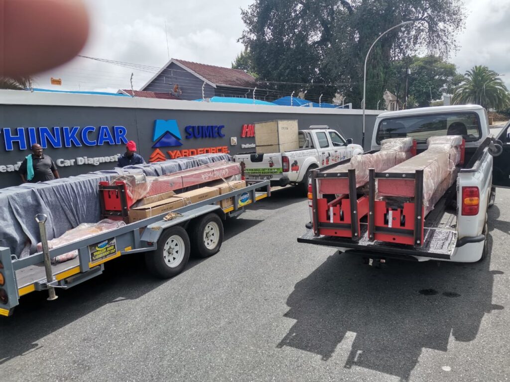 enroute to install a screw compressor and lift